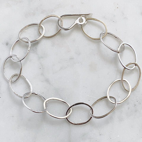 Organic Oval Handmade Chain Bracelet